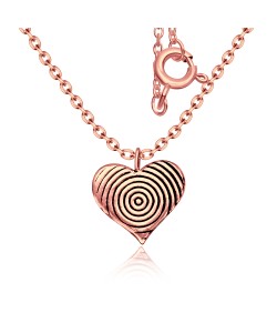 Heart Shaped Rose Gold Plated Silver Kids Necklace SPE-3892-RO-GP